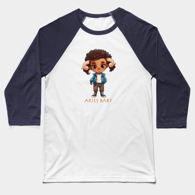 Aries Baby 3 Baseball T-Shirt by JessCrafts